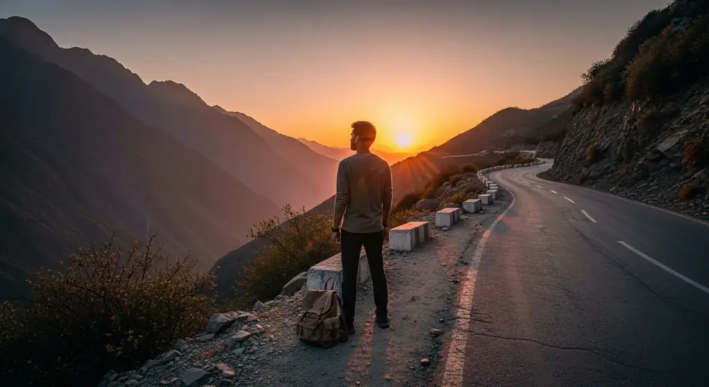 Indian man on spontaneous unplanned trip without booking
