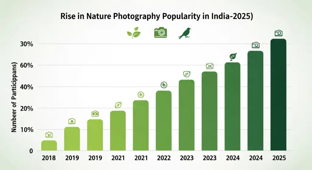 Graph showing growth of nature photography trend in India